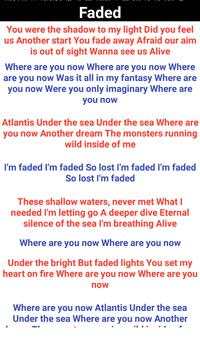 Faded Song and lyrics screenshot 2