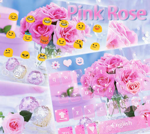 Pink Rose Keyboard Theme screenshot 3