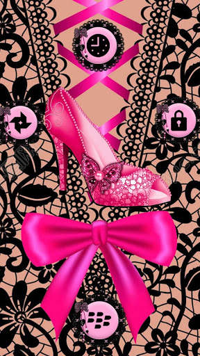 Pink Lace High Heels Theme screenshot 2