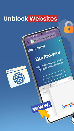 Lite: Secure VPN Browser screenshot 1