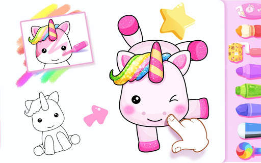 Animated Coloring for Kids - Unicorn and Princess screenshot 4