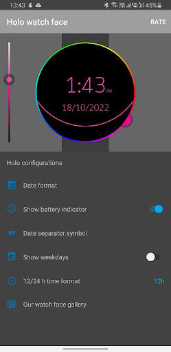 Holo Watch face screenshot 1