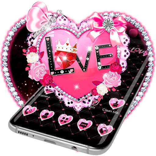 Pink Love Heart Diamond Gravity Theme 1.1.2