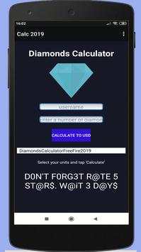 Diamond 💎 FREE-FIRE Calculator Free скриншот 1