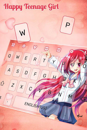 Happy Teenage Girl Keyboard screenshot 1