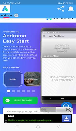 Andromo Free App Creator screenshot 1