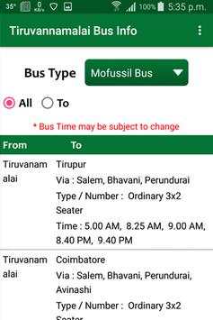 Tiruvannamalai Bus Info screenshot 1