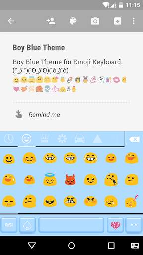 Boy Blue Emoji keyboard Theme screenshot 2