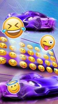Neon Blue Sports Car Keyboard Theme स्क्रीनशॉट 3