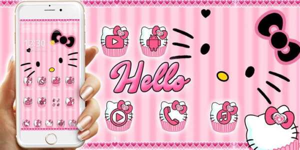 Hello Princess Kitty Pink Cute Cartoon Theme screenshot 8