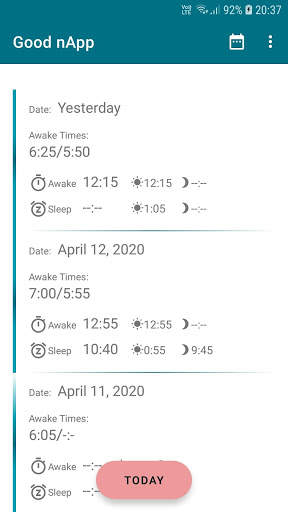Good nApp - baby sleep log screenshot 1