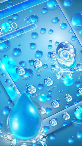 Blue Water Drops Theme screenshot 3