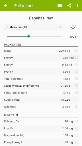 Nutrition facts screenshot 5