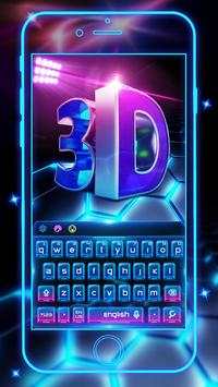 3D blue tech dimensional Keyboard screenshot 4