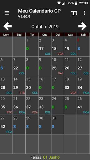Meu Calendário CP screenshot 1