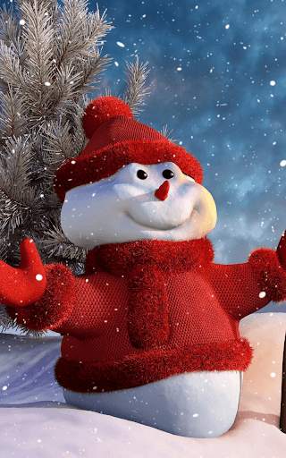 Cute Snowman Live Wallpaper HD screenshot 2