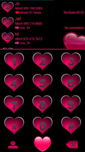 THEME BLACK HEARTS  EXDIALER screenshot 1