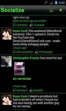 Green Socialize for Facebook screenshot 2