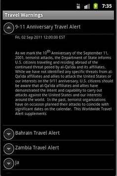 Travel Warnings screenshot 2