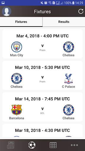 Fixtures for Chelsea screenshot 1