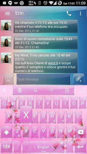 Keyboard Theme Glass Pink Flow screenshot 2