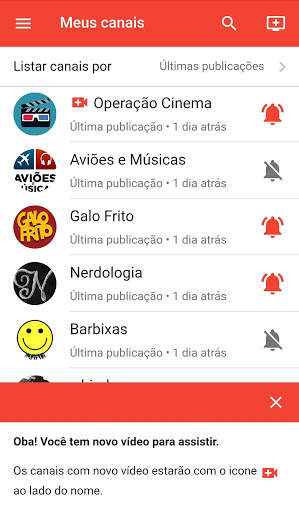 Sininho - YouTube notifications screenshot 2