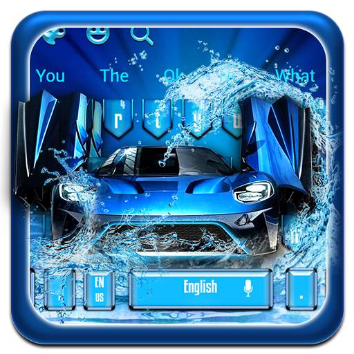 Blue Sports Racing Car Keyboard 10001002