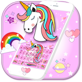 Cute Pink Unicorn Keyboard icon