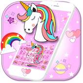 Cute Pink Unicorn Keyboard 10001004