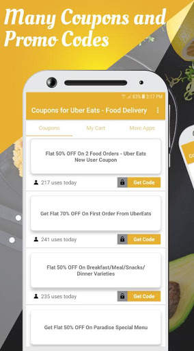 Coupons for Uber Eats - Food Delivery screenshot 2