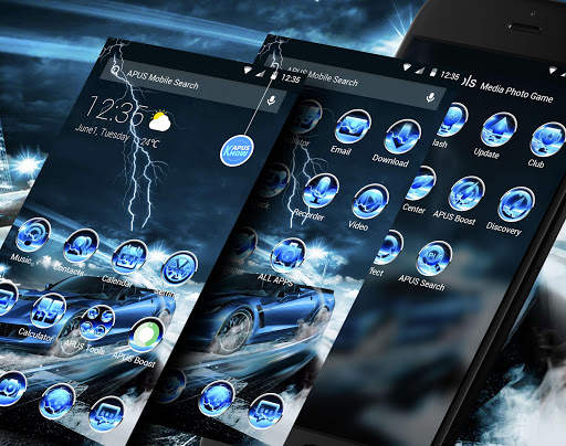Blue Lightning Cool Car theme & wallpapers screenshot 1