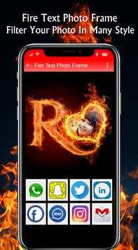 Fire Text Photo Frame 2019 screenshot 5