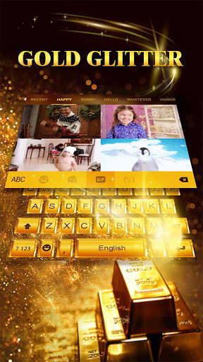 Gold Glitter Keyboard Theme screenshot 4