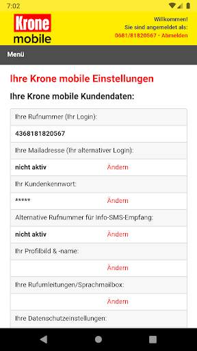 Krone mobile Tarif screenshot 3