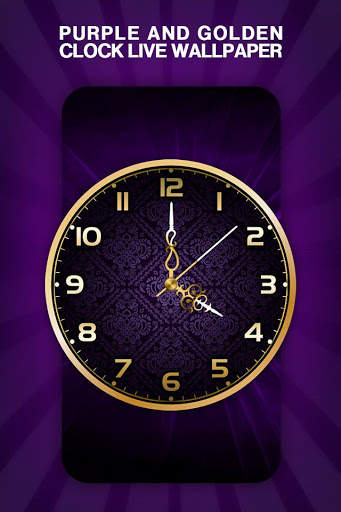 Purple And Golden Clock Live Wallpaper screenshot 1