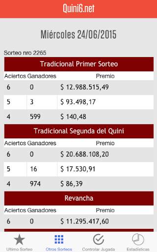 Quini 6 Resultados screenshot 2