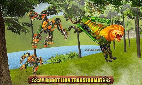 Angry Lion Robot Transforming Games Wild Lion Game screenshot 2