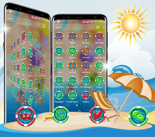 Summer Beach Launcher Theme screenshot 2
