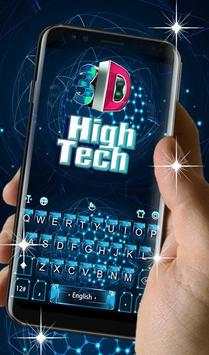 3D Blue High Tech Keyboard Theme screenshot 3