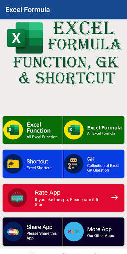 Formula Function & Shortcut app for MS Excel screenshot 1