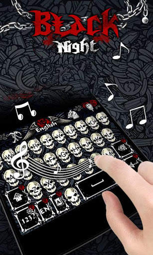 Black Night GO Keyboard Theme स्क्रीनशॉट 4