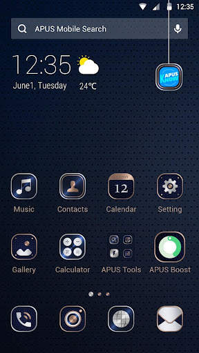Metal Indigo APUS Launcher theme screenshot 1