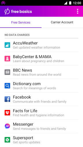 Free Basics by Facebook screenshot 1