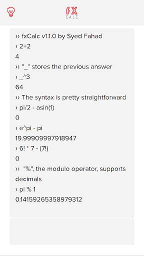 fxCalc - Keyboard-driven scientific calculator screenshot 1