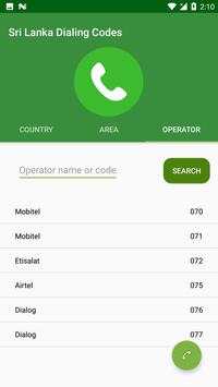 Sri Lanka Dialing Codes screenshot 4