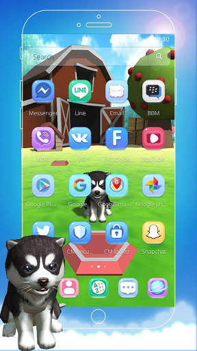 3D Cute Husky Live Wallpaper theme screenshot 2