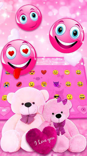 Pink Sparkling Teddy Bear Keyboard स्क्रीनशॉट 3