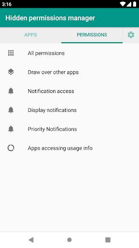 Hidden permissions manager screenshot 1