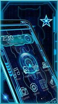 Blue Neon Hi Tech Theme screenshot 1