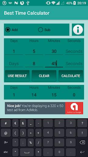 Best Time Calculator - Days-Hours-Minutes-Seconds 1 تصوير الشاشة